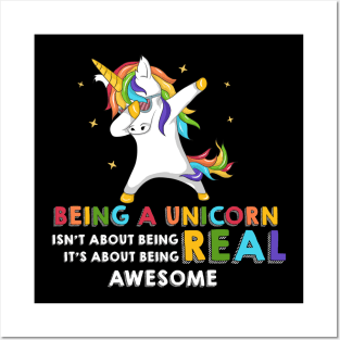 Being A Unicorn Real Awesome Costume Gift Posters and Art